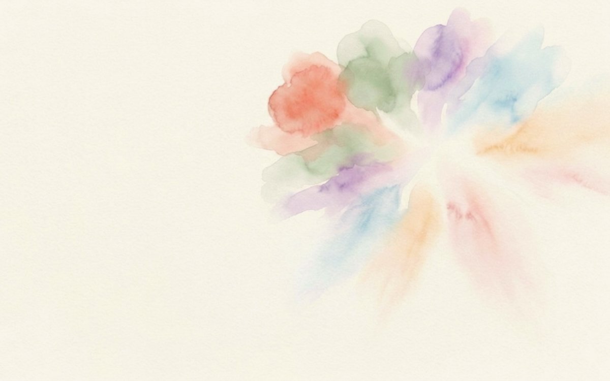 Soft watercolor bloom in the site's palette on textured paper